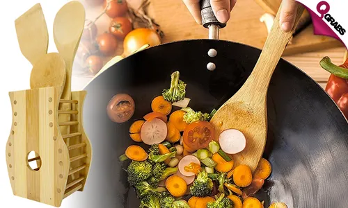 3-Piece Bamboo Cooking Utensils Set!